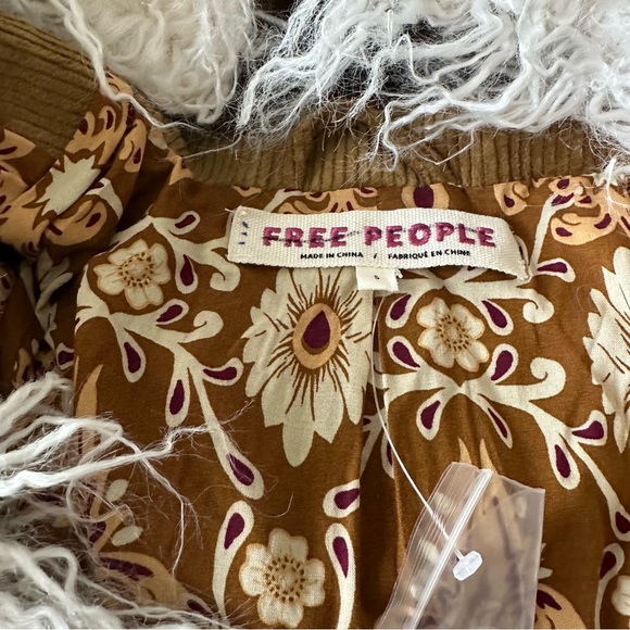 Free People Lady Lane Faux Fur Collar Jacket Wine Size Small - Picture 4 of 6